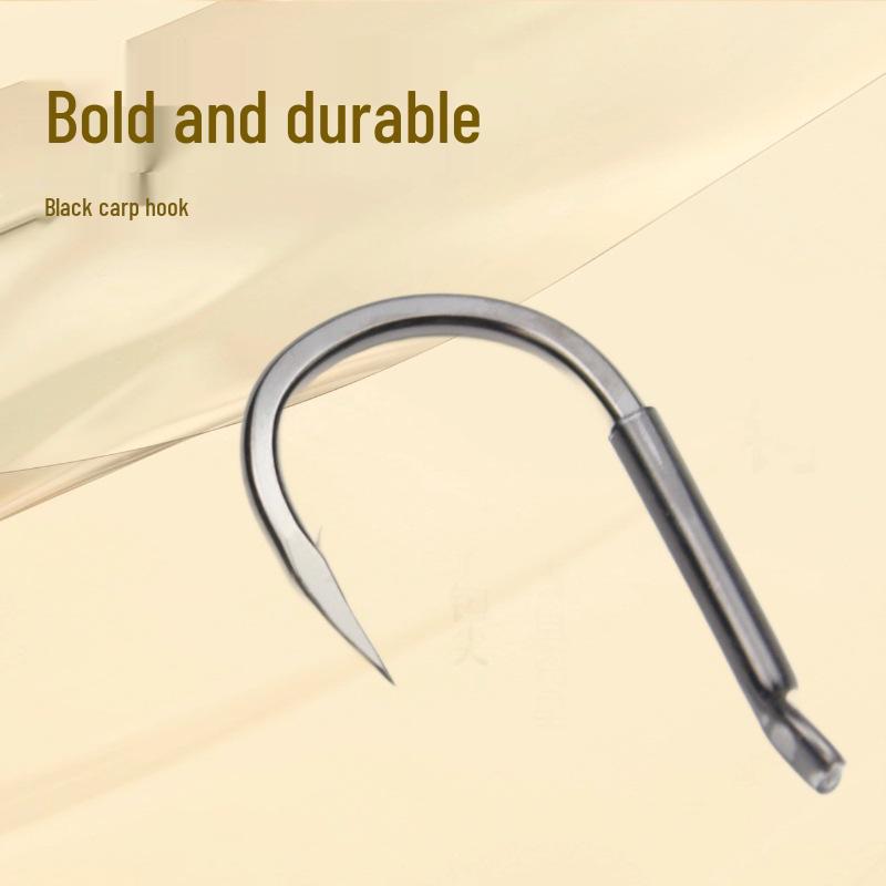 Black Carp Titanium Alloy Giant Catfish Hook with Sleeve, Thickened Offset Large Size for Big Game Fishing