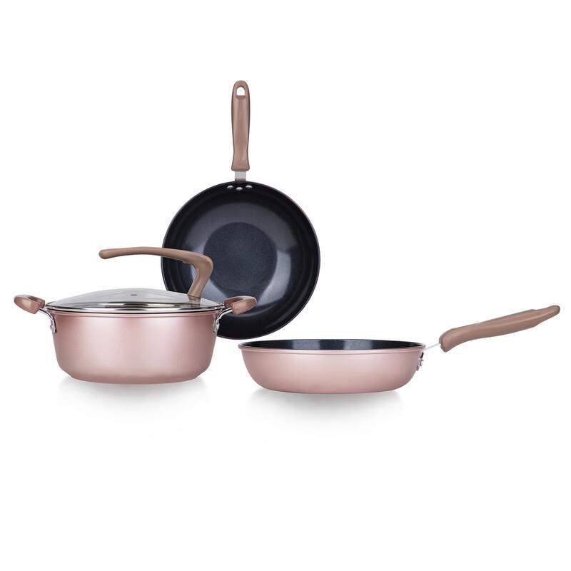 Huoxiang Nordic Golden 3-Piece Cookware Set