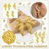 Boucles d'Oreilles en Acier Inoxydable pour Femmes Vintage Luxe Élégant Bijoux en Acier Titane