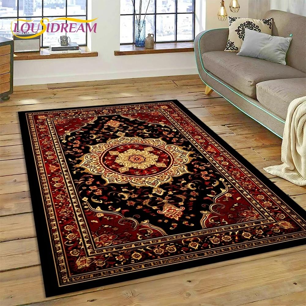 3D Turkey Persian Bohemian Mandala Flower Koberec do ložnice Obývací pokoj Domácí Dekorace na pohovku,Děti Large Decor Floor Mat
