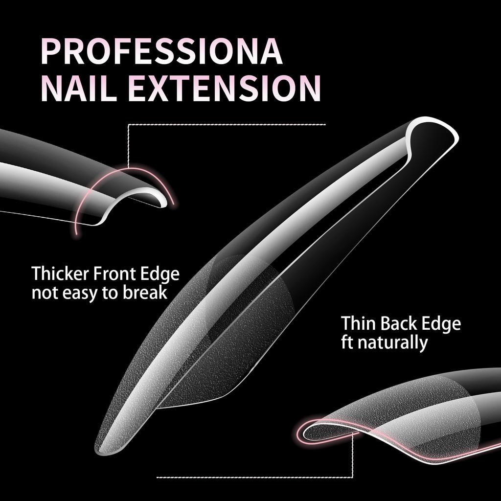504 Stück Vollabdeckung Weiche Gel-Nageltips Stiletto Mandel Sarg Halbmatt Französisch Falsch Soak Off Aufdrücken Nagelverlängerungsspitzen Kapsel