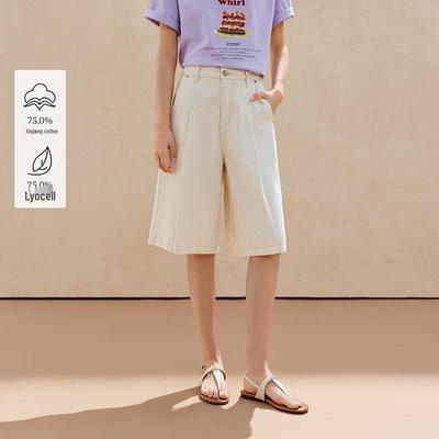 INMAN Women's A-Line Wide-Leg Cropped Pants