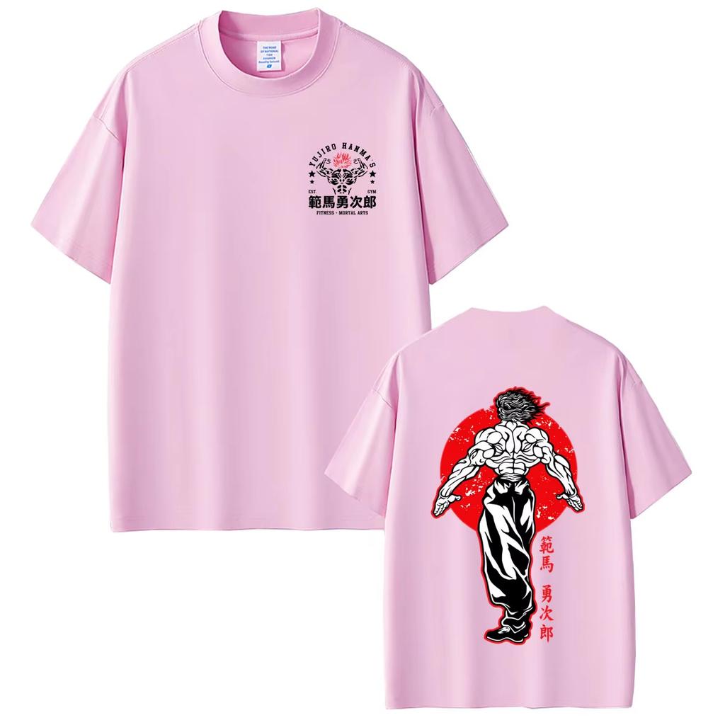 Summer Hot Sale Anime Baki The Grappler Yujiro Hanma Gym Fitness Martial Arts T Shirts Unisex Hip Hop Streetwear Oversized T-shirt