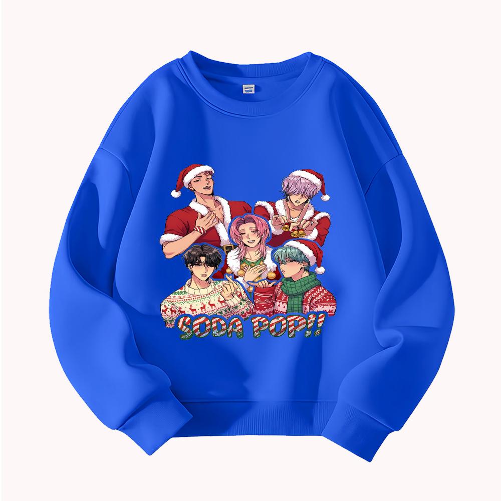 Милый рождественский детский свитшот с круглым вырезом и аниме-дизайном для праздничного сезона 160 1460₽