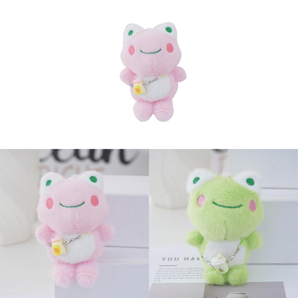 Cute Frog Plush Keychain With Pp Cotton Filling For Travel Bags And Gifts
