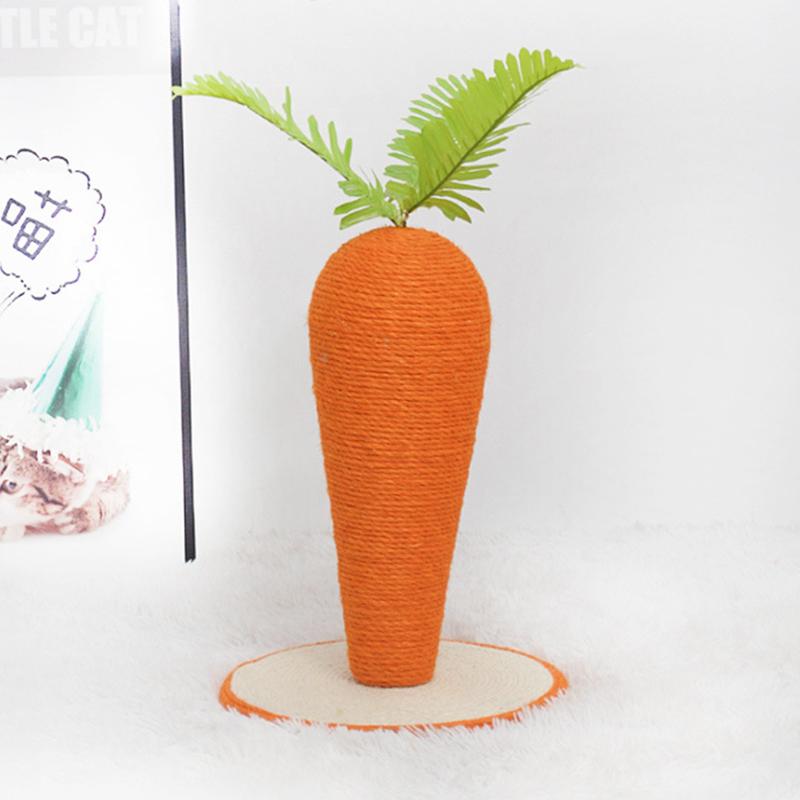 Cat Scratch Post Carrot Shape Soft Comfortable Vivid Lovely Thicken Durable Sisal Cat Scratcher Mat Large