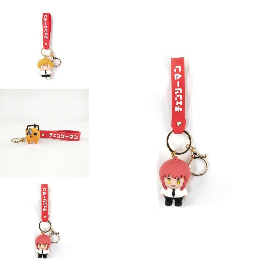 Cute Chainsaw Man Cartoon Keychain Toy Pochita Denji Bag Pendant Kids Gifts