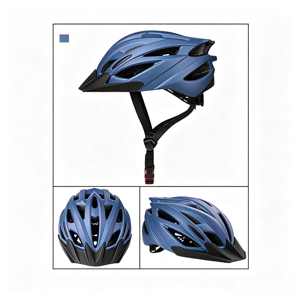 Casco da Bicicletta per Adulti, Casco Integrato per Mountain Bike e Bici da Strada con Visiera Rimovibile, Casco da Ciclismo Sicuro Leggero e Traspirante per Uomini e Donne