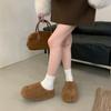 2025 autumn and winter new versatile fluffy slippers women's outer wear home thick bottom velvet warm bag head cotton slippers women