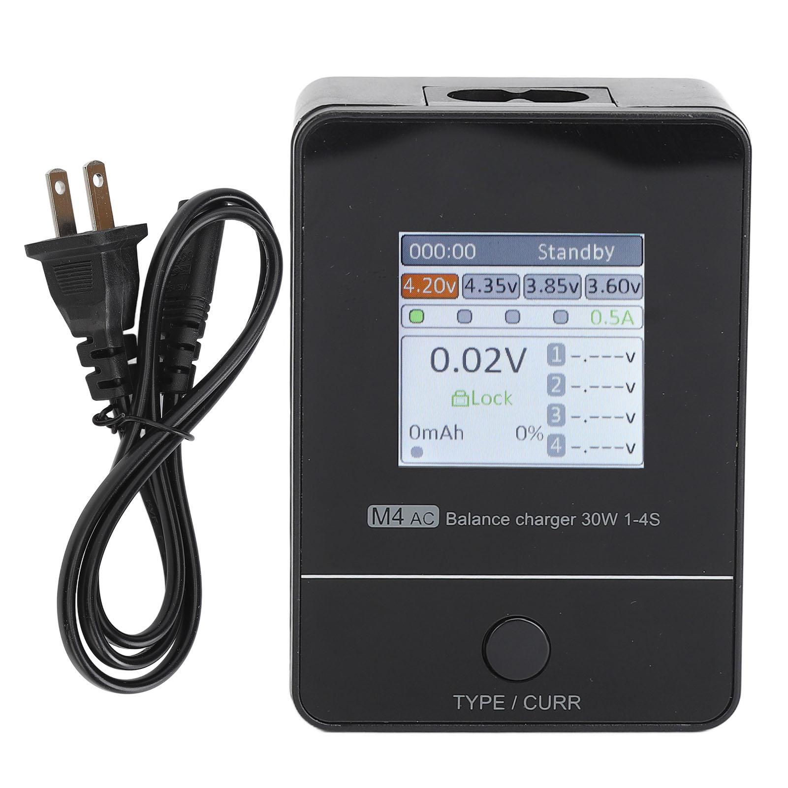 

Балансувальний зарядний пристрій RC M4AC з IPS-екраном 1,54 дюйма, AC 100-240 В, чорний, для LiPo/LiHV батарей 1-4S US XT60