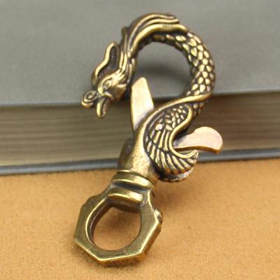 Brass Dragon Line Bottle Opener Small Copper Creative Wine Bottle Phoenix Buckle Eagle Button Pure Copper Keychain Accessories Accessories