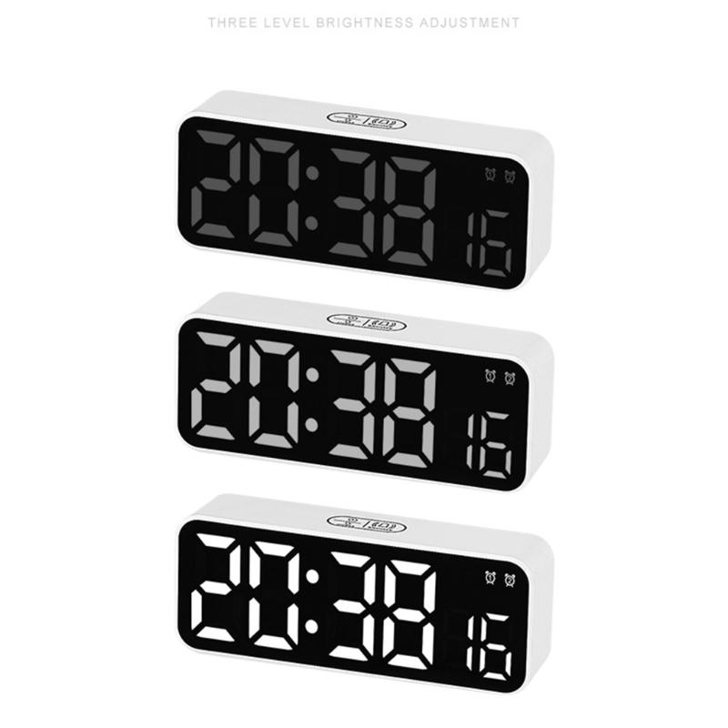 Multifunctional Digital Clock LED Display with 2 Alarms Temperature Monitors and Date for Students and Professional