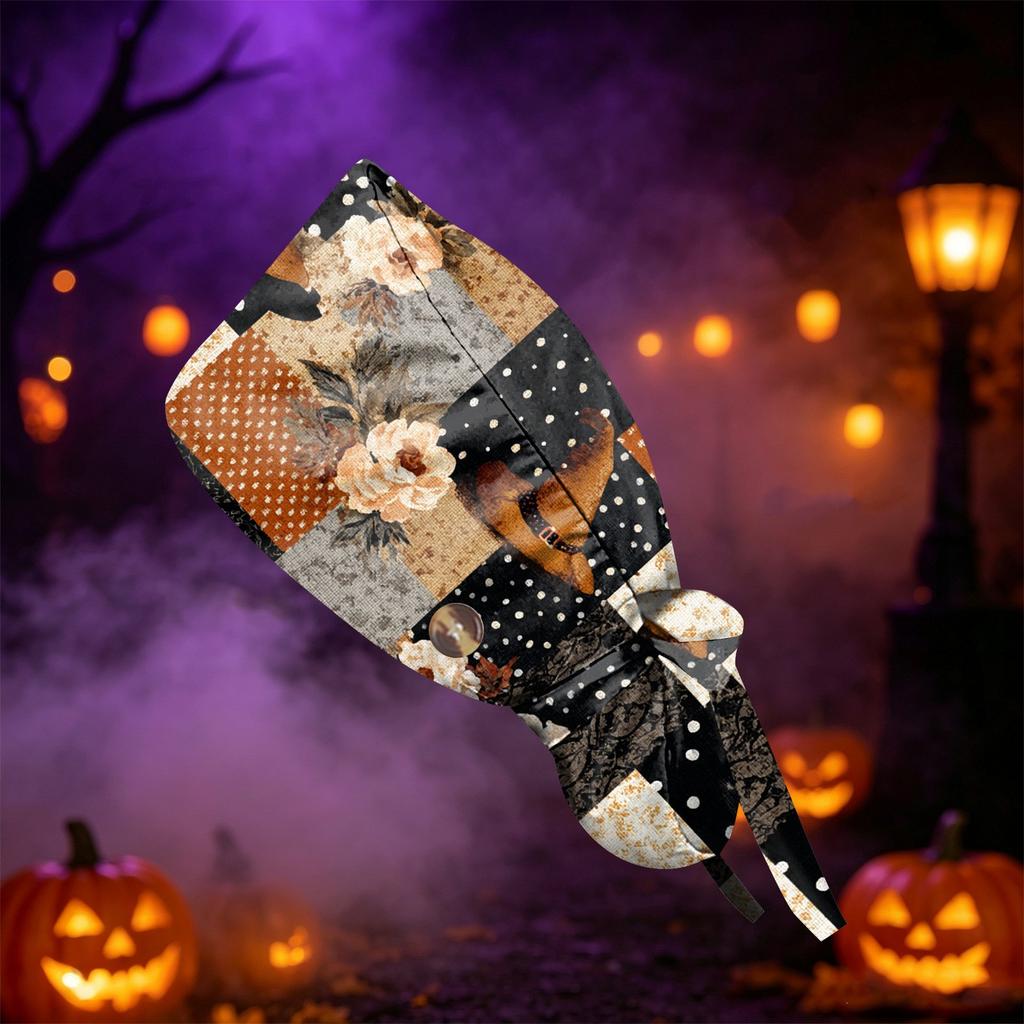 Women's Halloween Printed Ponytail for Work Shower Hair Wrap