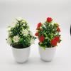 Artificial Green Plant Ornaments: Small Potted Rose Bonsai for Home Décor