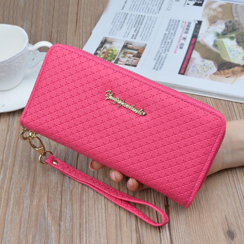 Kvinner Mote Håndvesker Kunstskinn Clutch Vesker Dame Elegant Mynt Veske Telefon Veske Merkedesign Lange lommebøker