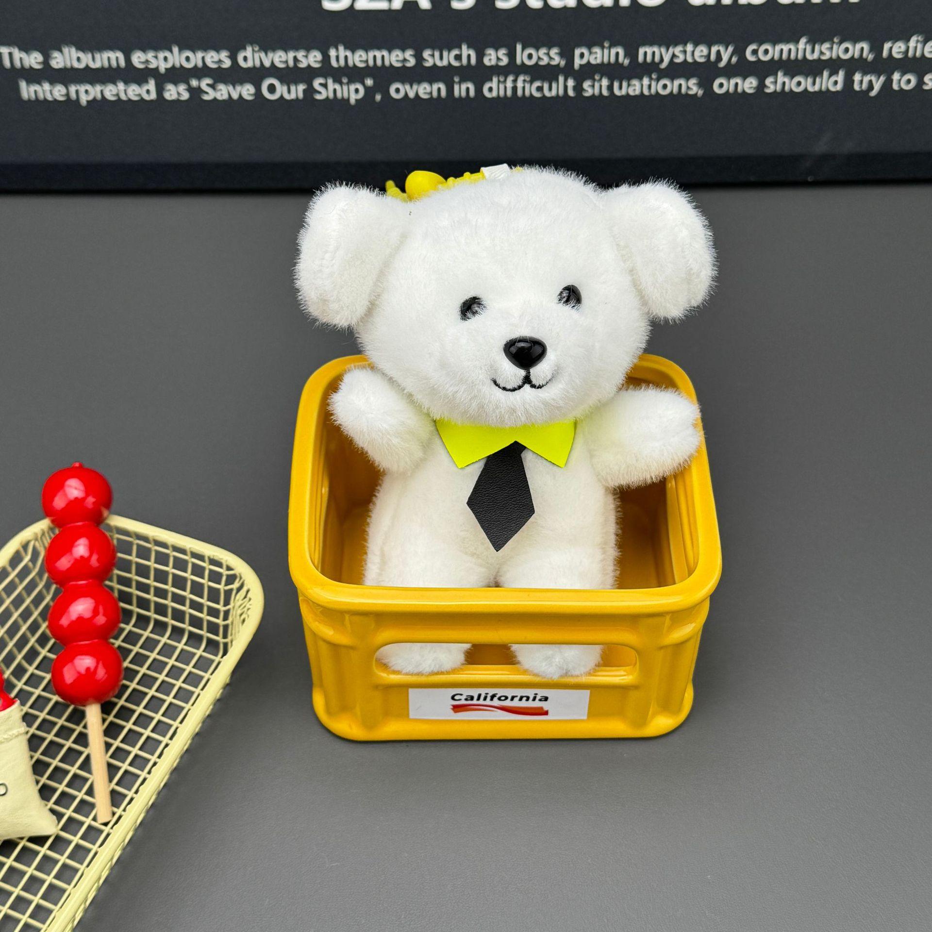 

New High Quality Teddy Dog Plush Doll Pendant Cute Tie Dog Doll Keychain Charm Bag Grab Machine Doll Toys Children Birthday Gift