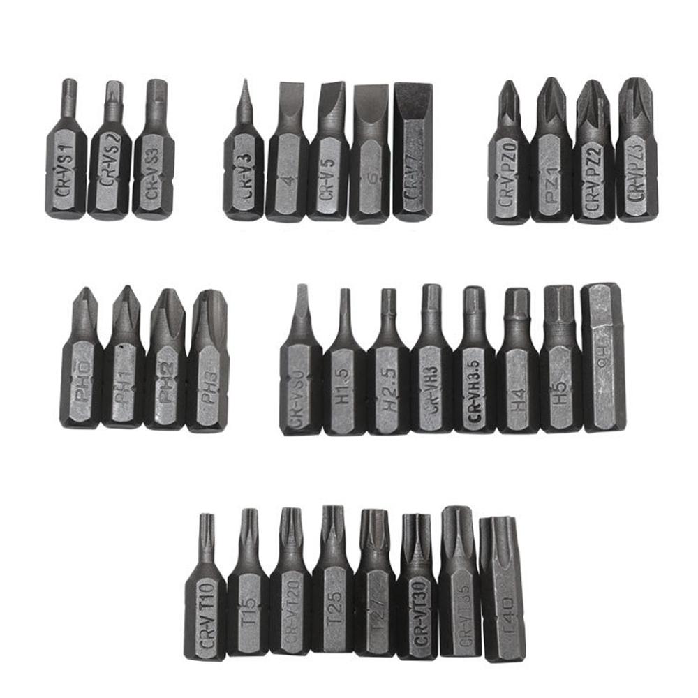 33pcs Screwdriver Bits Set 45 Steel Material Bit Kit with Long Magnetic Connecting Rod and 6.35MM 1/4'' Shank Diameter