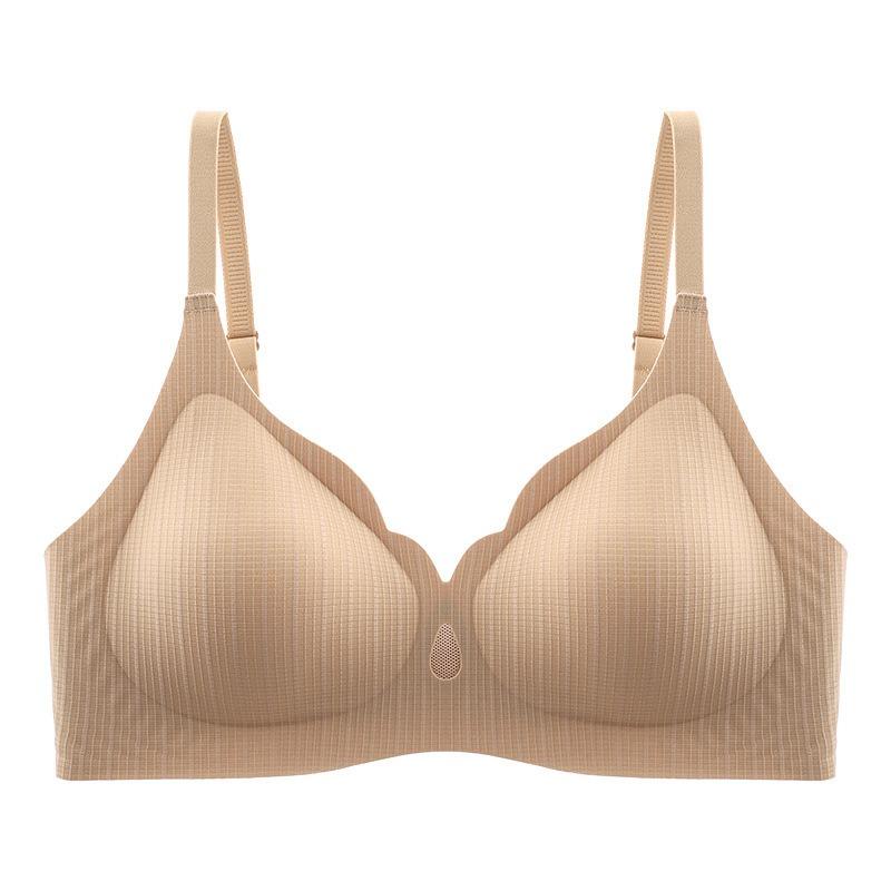 Women Hollow Out Wireless Push Up Comfortable Side Support Gathering Bra