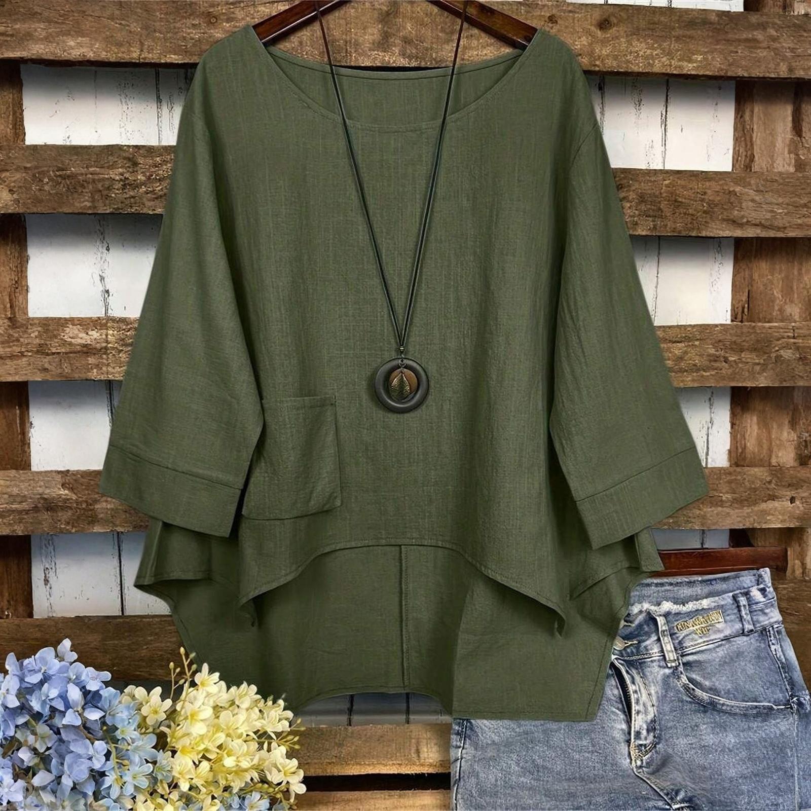 Женская асимметричная свободная модная футболка Летний топ L