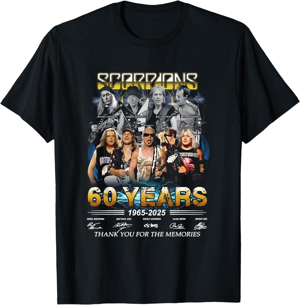 Scorpions 60 Years 1965-2025 Thank You For The Memories Signatures T-shirt Unisex T-Shirt S