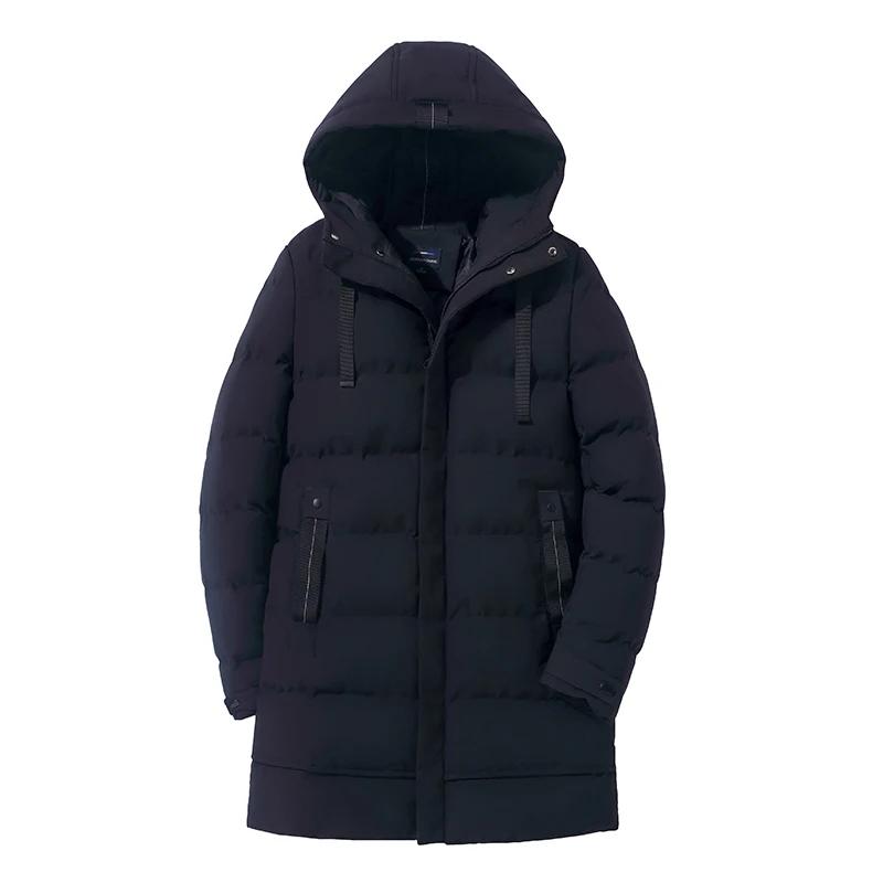 Winter Herren Dicke Warme Kapuzen Baumwolljacke Herren Lässiger Langer Mantel Koreanischer Stil Jugend Baumwollgepolsterter Mantel Normale Passform Übermantel