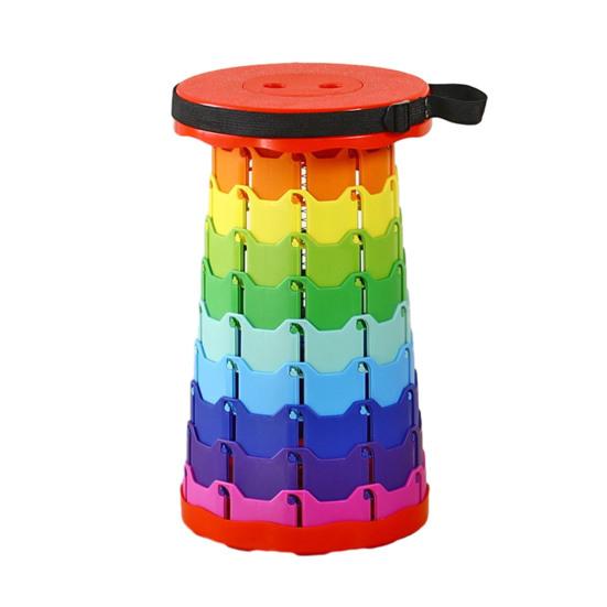 Yousheng Retractable Stool with Carrying Handle Portable Height Adjustable Lightweight Heavy Duty Outdoor Camping Picnic Fishing Telescoping Folding