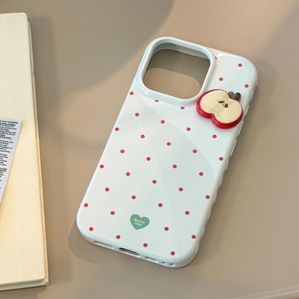 Red Dots Apple 17 Mobile Phone Case Iphone16promax Suitable for 12 Anti-fall 14 Three-dimensional 13 Small Fresh 15