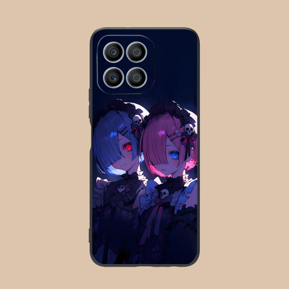 ReZero Rem Ram Matte TPU Mobile Phone Case for Honor 90 80 70 60 50 30 20 10 9 8 7 Pro S SE Lite 5G Colorful Printing Cover