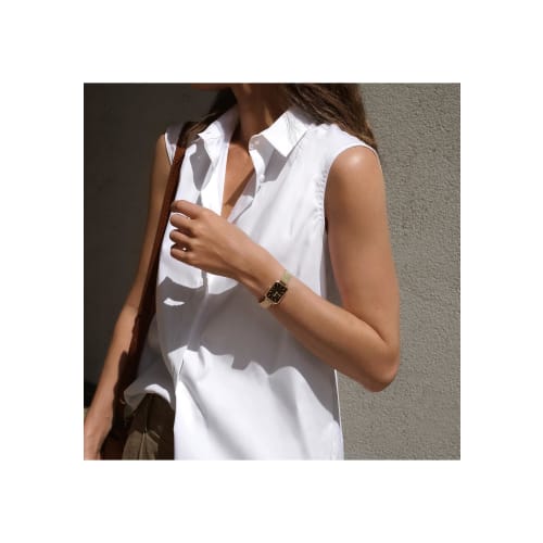 [Official Shop / 2-Year Warranty / Official Import] Daniel Wellington DW Women's Quadro Watch, 20x26mm, Pressed Melrose RG Black, Square, Stylish, Cut