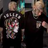 Death Adorned Standard Sullen Tattoo Art T-Shirt 100% Baumwolle Grafik-T-Shirt Unisex Unisex Sommer Streetwear