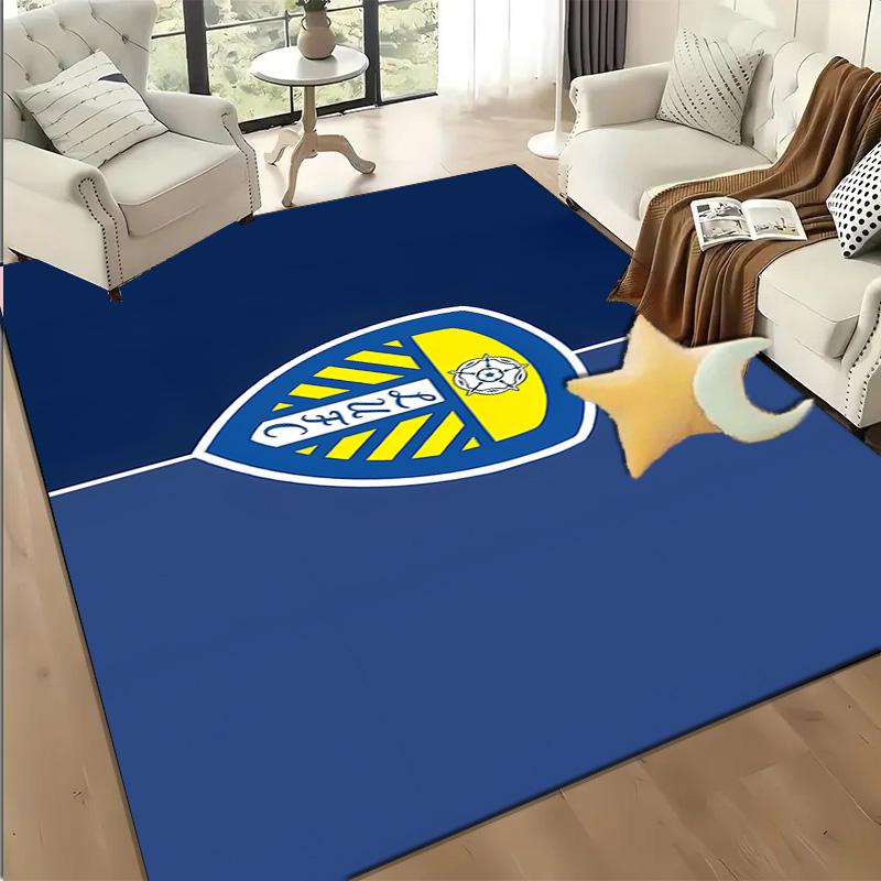 1PC Leeds United Crest Design Rug Game Carpet, Floor Mat for Bedroom Living Room Entryway Rug, Home Decor Idea Gift for Christmas birthday