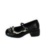 French design lace lace bow Mary Jane shoes women's 2025 new summer skirt light mouth single shoes