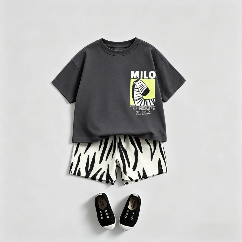 Summer New Children Short Sleeved Suit T-shirt + Shorts Girl Boy Casual Tracksuits Kids Clothing Simple Fashion Tshirts Outfits