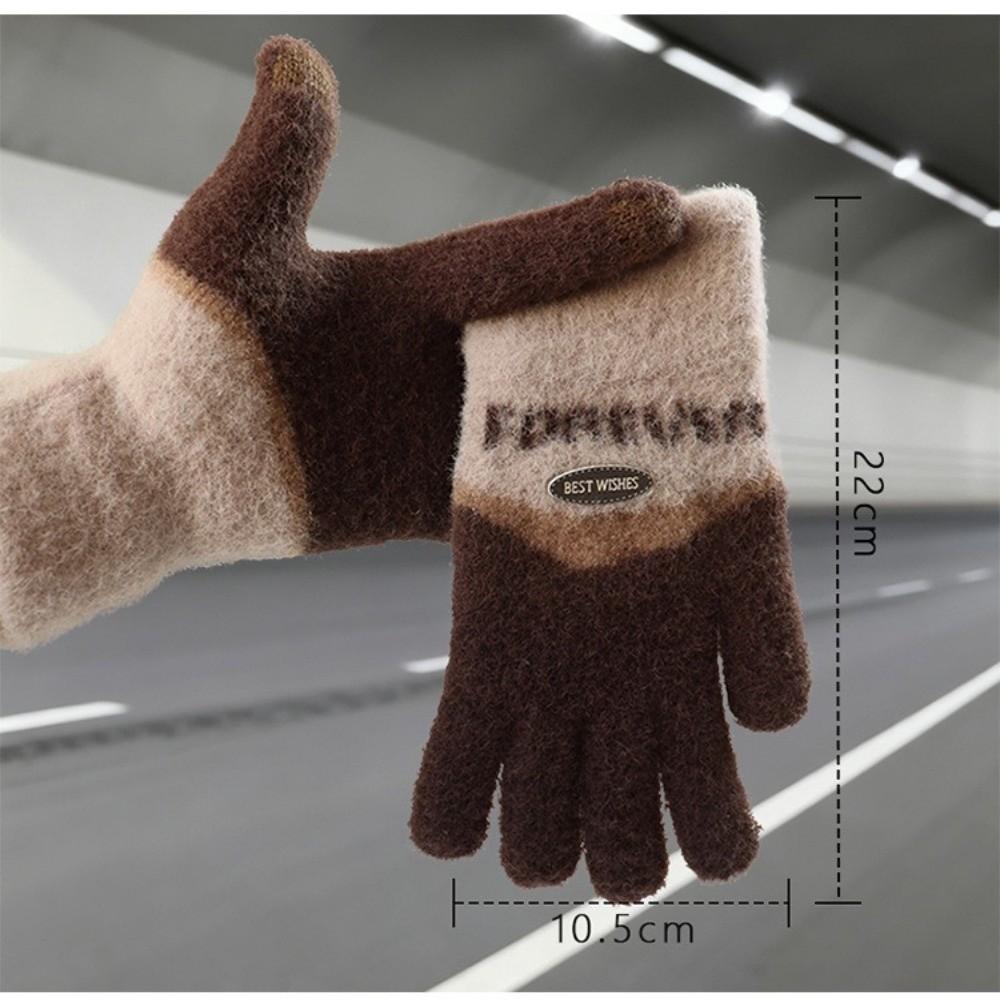 Warm Five-finger Gloves Knitted Cycling Gloves Unisex Touchscreen Gloves