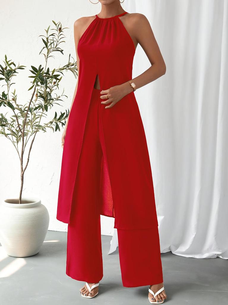 2025 Elegant Casual Solid Color Women's Camisole Two-Piece Set