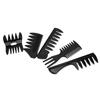 5pcs Men Oil Head Styling Comb Set Professional Barber Hair Comb Wide Teeth Oil Head Comb Black