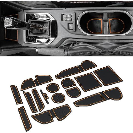 Cup Holder Erts For Subaru Crosstrek Accessories      2018, For Subaru Impreza 2017- Center Console Mat Non-Slip Door Pocket Liners (15Pc, Orange)