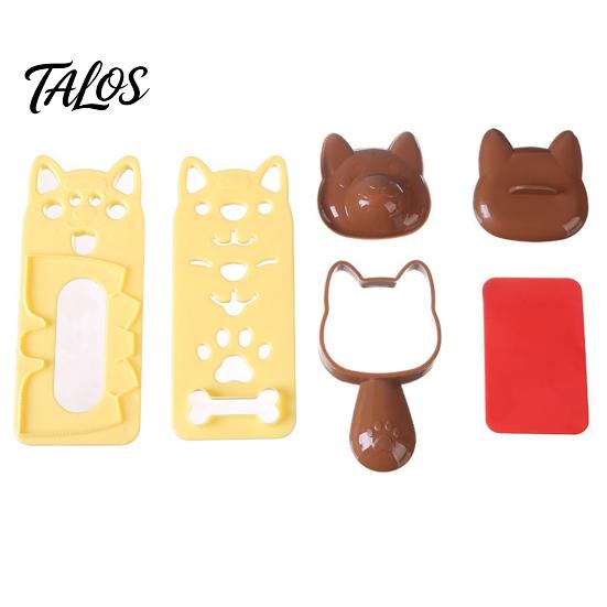 Picnic Food Shaping Tools Rice Ball Molds Kit, Cartoon Bear/Cat/Dog/Panda Shape Onigiri Maker, Easy Sushi Making Grade Plastic for Bento Lunch