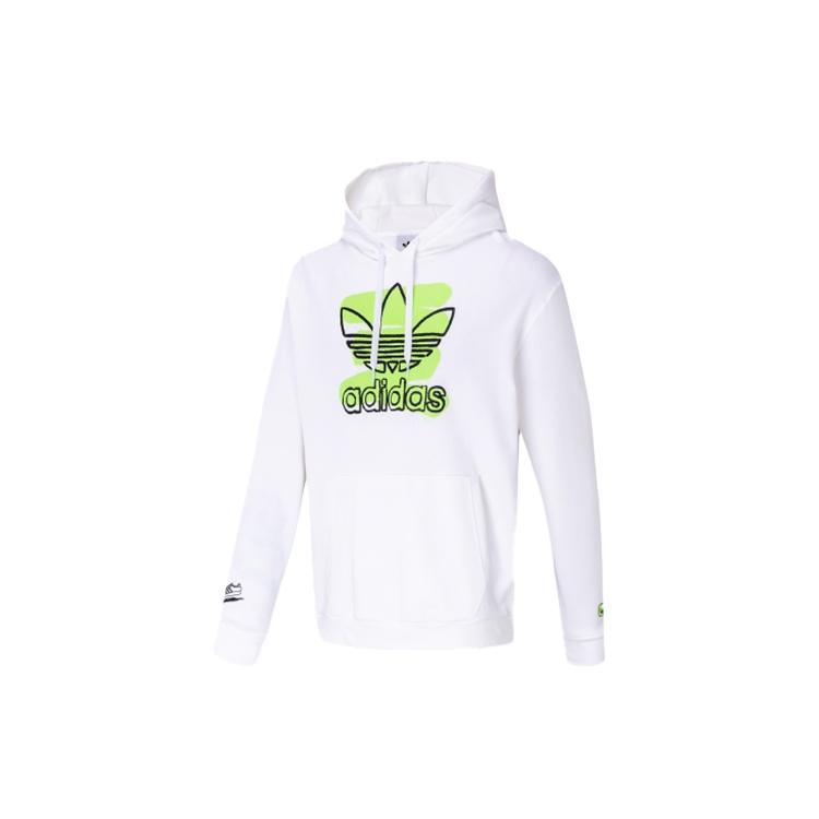 adidas originals Big Logo Printing hooded Casual Sports White Men s GR9958 M