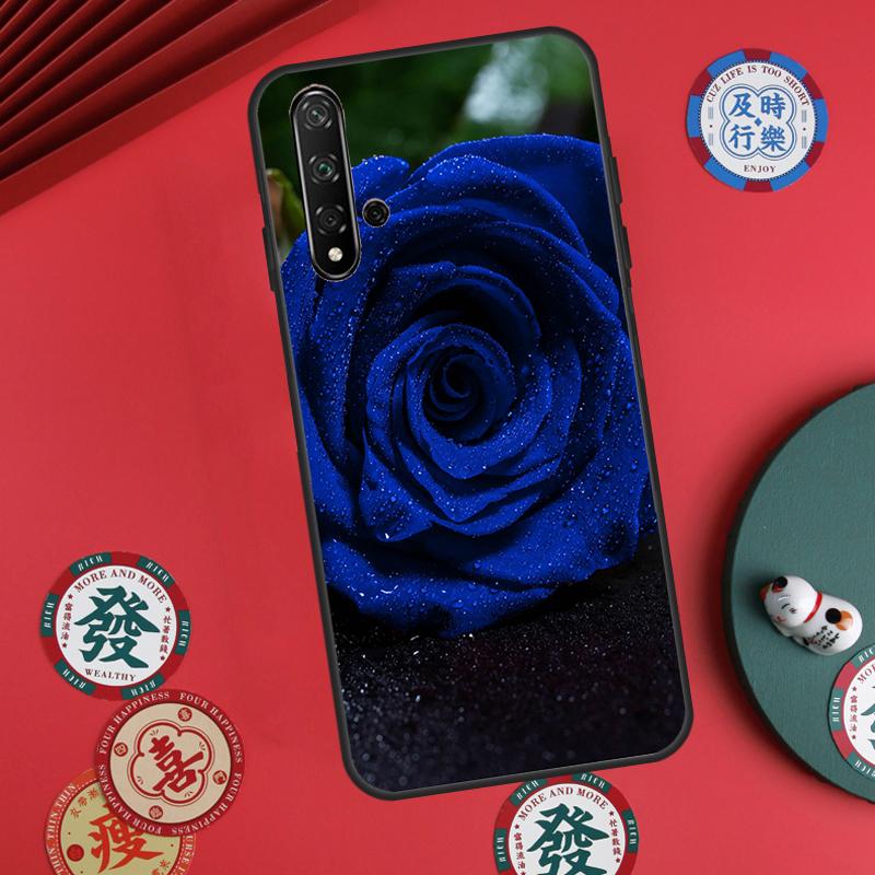 Blaue Rose Kunst für Huawei Nova 11 Pro 9 10 SE Y60 Y70 Y90 Y61 Y91 Y72 Y73 12i 11i 8i P20 P30 P40 Lite Hülle
