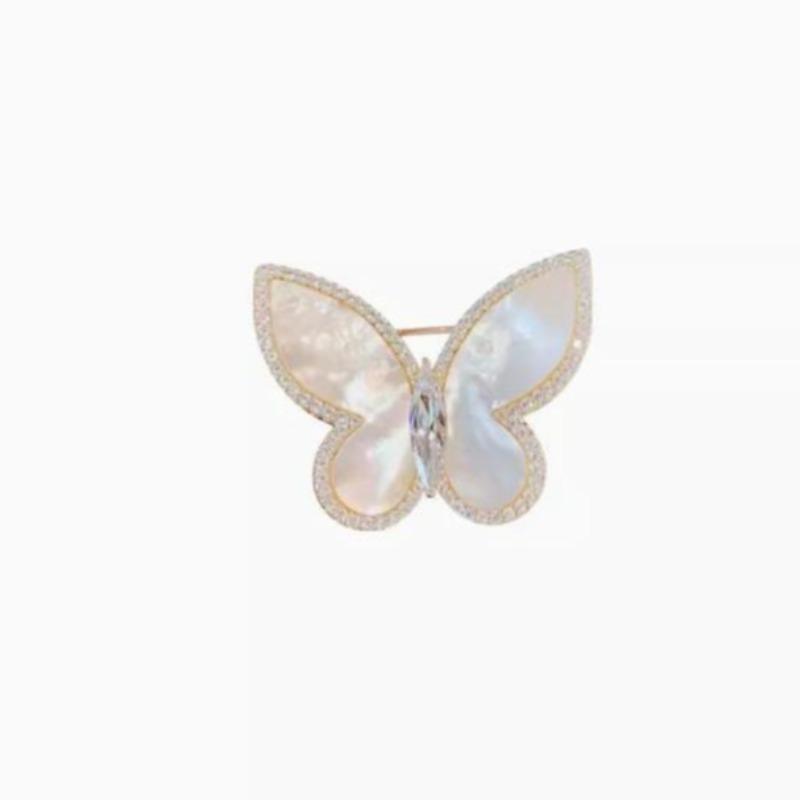 Exquisite Natural Mother Pearl Butterfly Brooch Niche High-end Sense Elegant Insect Brooch Souvenir Decoration Chest Flower Pins