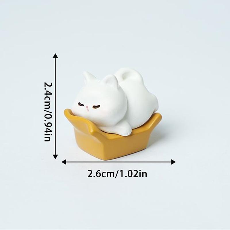 5Pcs/Bag Cute Kitten Cat Doll Car Resin Ornaments Micro Landscape Ornaments Desktop Home Decoration Dollhouse Toy Accessory Gift