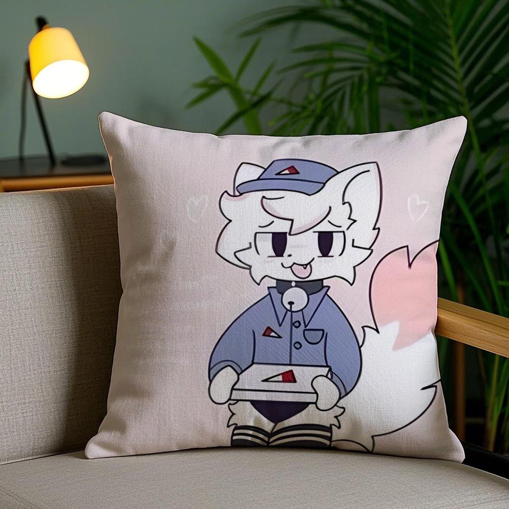 B-Boykisser Silly Cat Cute Cushion Cover Soft Short Plush Double-Sided Printing Home Decor Machine Washable Pillow Case Gift
