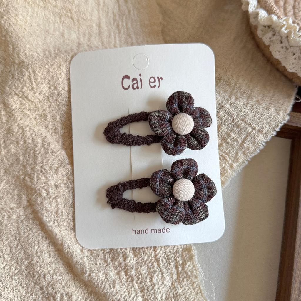 Coffee Color Cute Cartoon Cat Baby Hairpin Sweet Bow Flower Headwear Girls Kids Hair Accessories