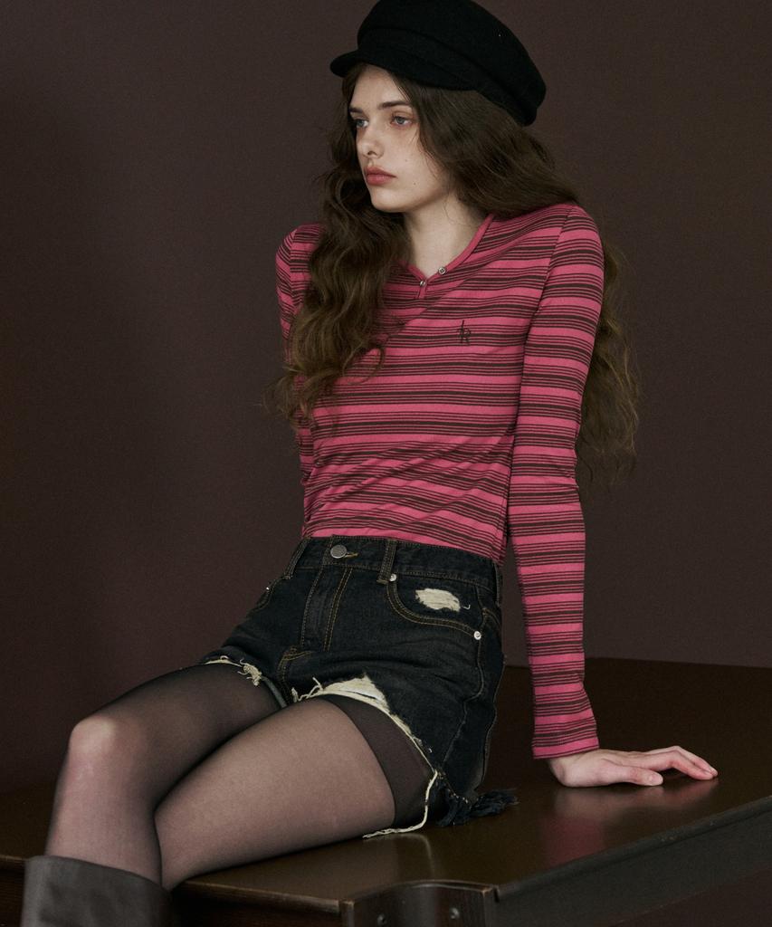 Ledeoli Slim Fit Striped Top [3 Colors]