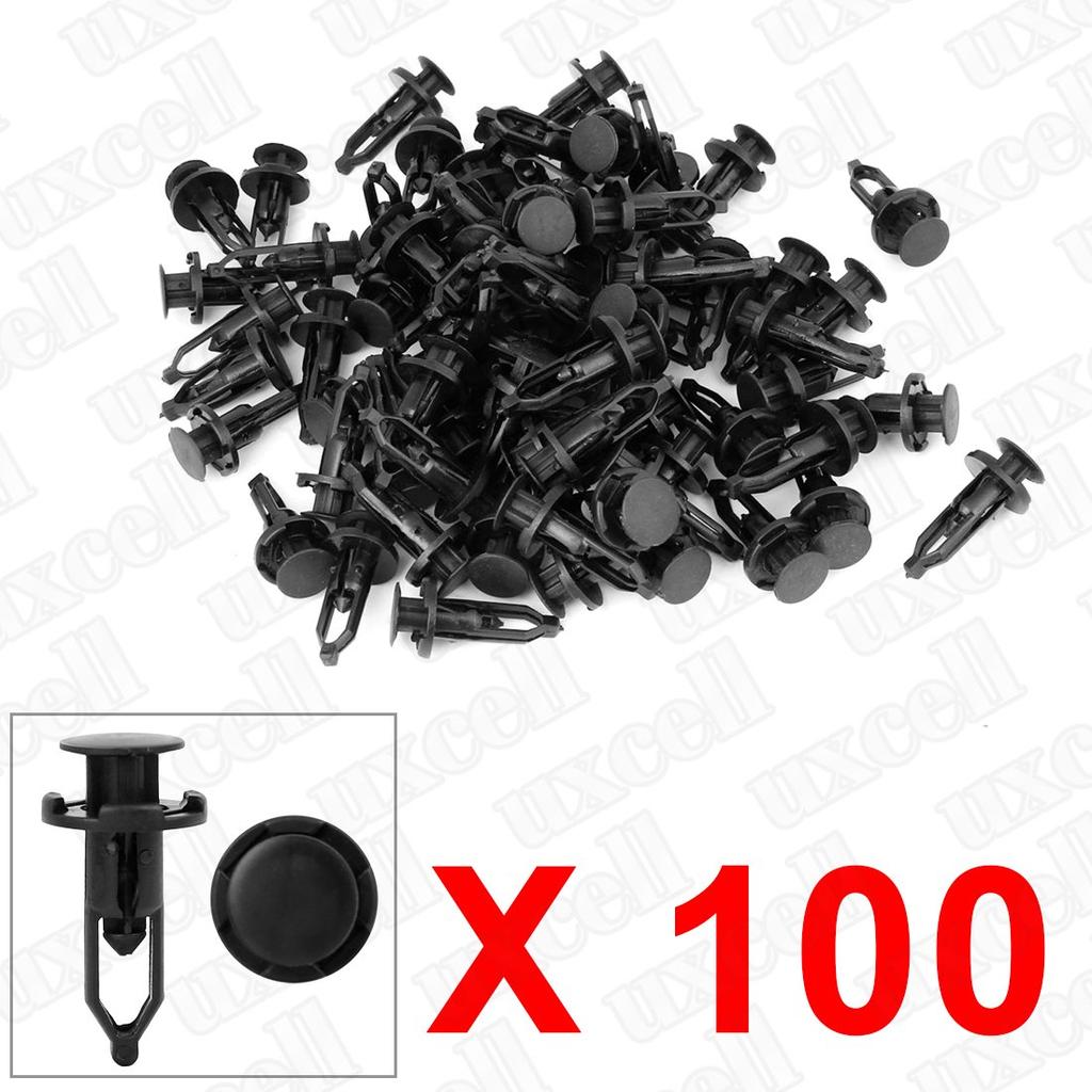 uxcell Clip Rivet Fender Fastener Bumper Push Rivet Nylon Black Compatible with Toyota 100pcs