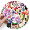 50-Pack Cartoon Cat & Mushroom Graffiti Stickers for Creative Decoration on Water Bottles & Phone Cases