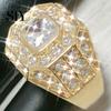 Chic Ring Men Cubic Zirconia Hip Hop Jewelry Sparkling Finger Fashion Appearance Wedding Band for Ladies