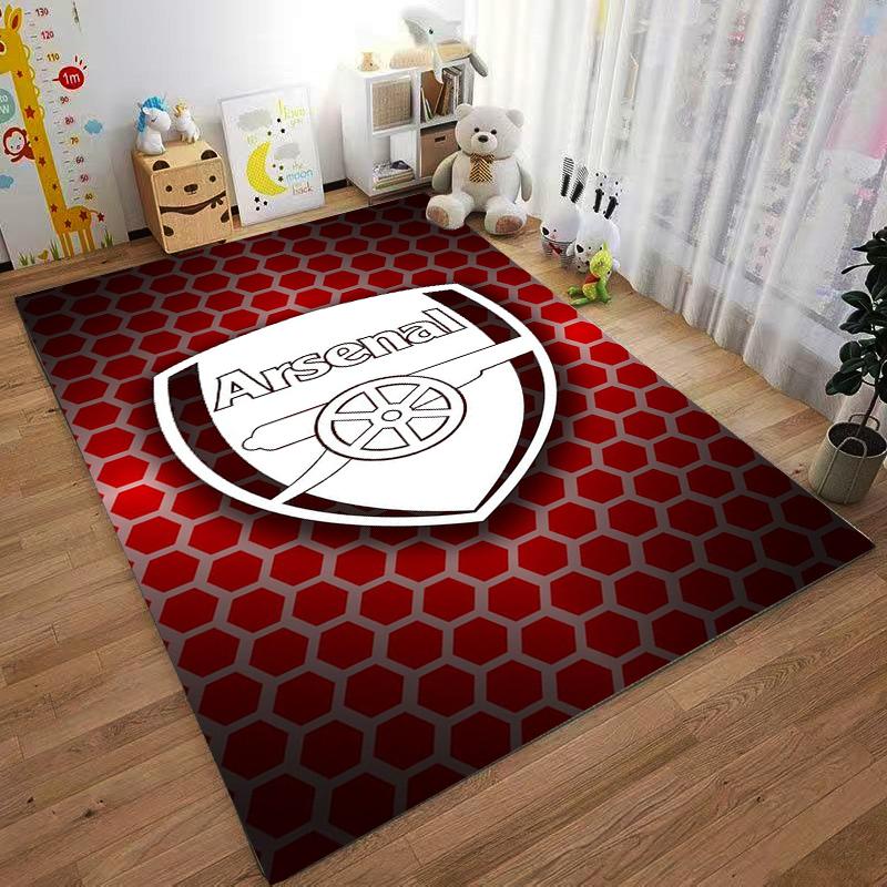 Red Hexagon Arsenal carpet Designed floor mat, suitable as a non-slip mat for the living room or bedroom sofa
