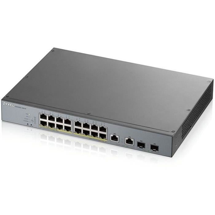 Zyxel commutateur 18 port managed cctv poe switch long ra